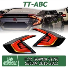 TT-ABC For Honda Civic 2016-2021 LED Tail Lights Assembly Sequential Signal DRL