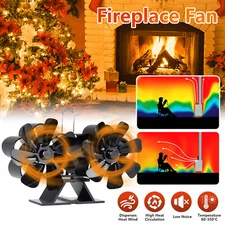 14 Blades Stove Fan Heat Powered Fireplace Fan for Buddy & Mr Heater Wood Burner