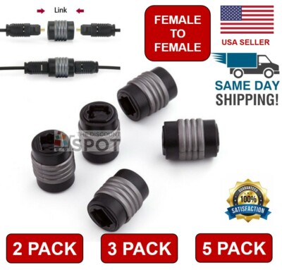 Female to Female Optical Toslink Digital Audio Extension Cable Coupler Connector