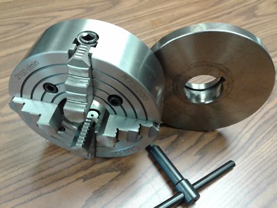8'' 4-JAW LATHE CHUCK w. independent  jaws w. L00 adapter semi-finish#0804F0-NEW
