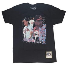 Mitchell  Ness Black Atlanta Braves Bootleg Tee Braves Greg Maddux