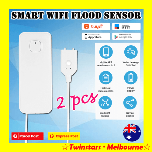 2 x Wireless Smart WIFI Water Flood Sensor Leakage Detector Alarm APP Control AU - Picture 2 of 10