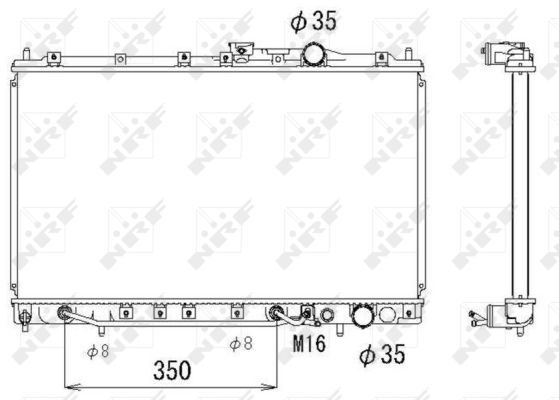 NRF 53283 Radiator, engine cooling for MITSUBISHI