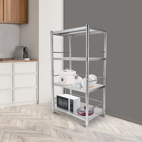 Scaffale 2/4/5 Livelli Scaffale Cucina Scaffale Portaoggetti Organizzatore Acciaio Inox - Foto 10 di 58