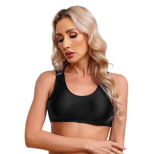 Womens Crop Tops Breathable Sportswear Undershirts Bras Yoga Compression Sexy - Picture 18 of 75