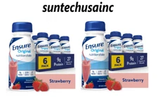Ensure Original Meal Replacement Nutrition Shake, Strawberry, 8 fl oz, 12 Count