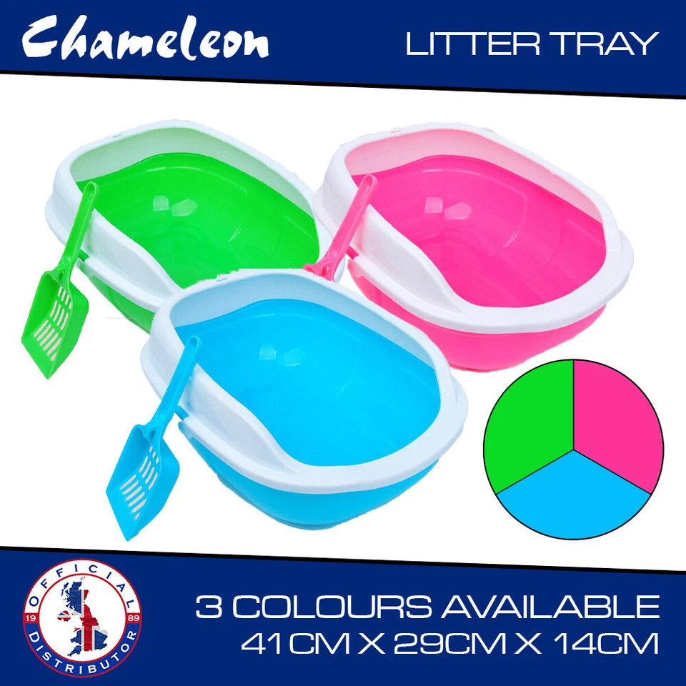 PAWS&TAILS Cat Kitten Litter Tray Box Pan Toilet Loo High Sided 3 colours courier delivery