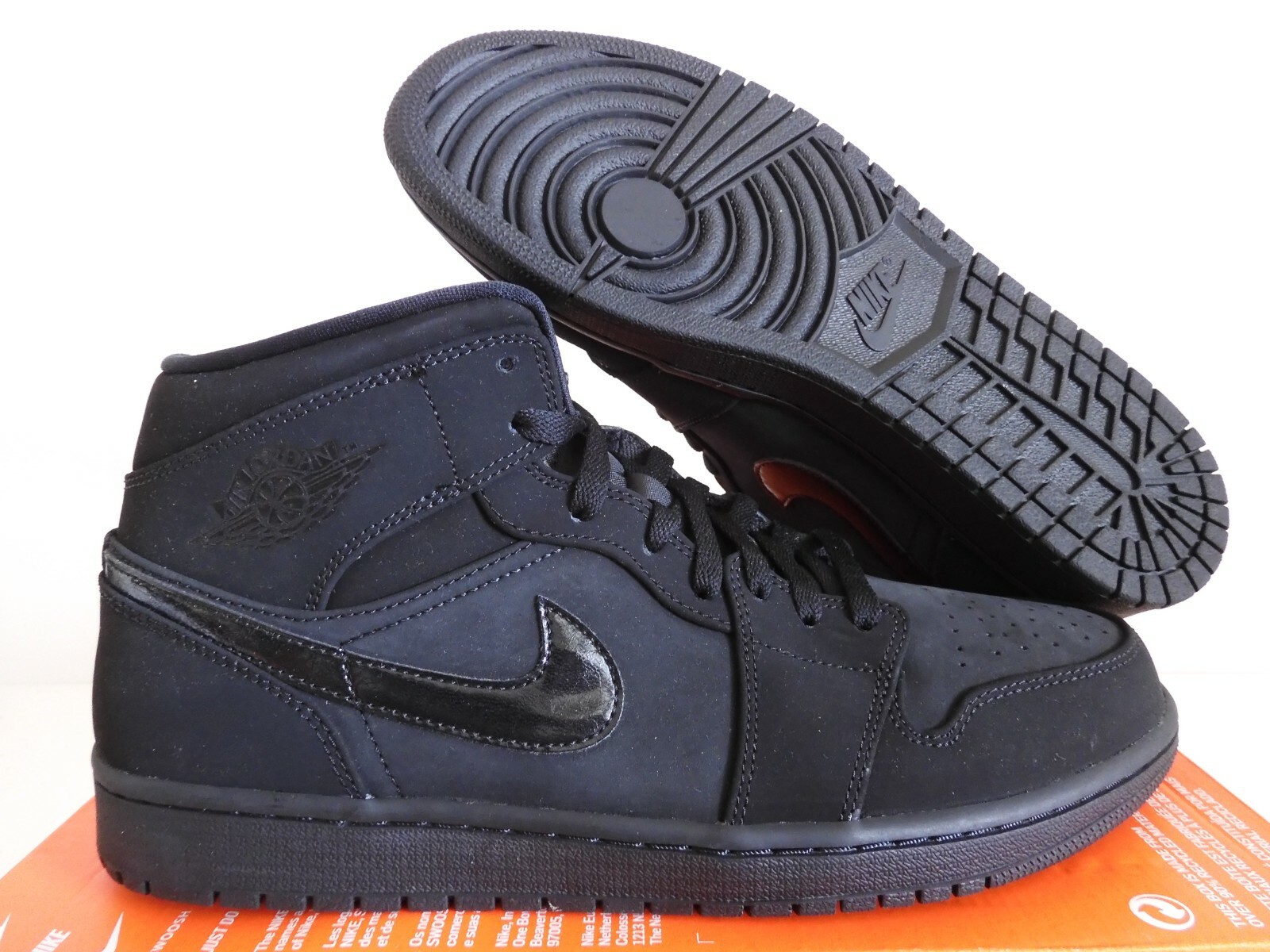 NIKE AIR JORDAN 1 MID u0026#034;TRIPLE BLACK (2020) BLACK-BLACK SZ 11.5  [554724-056] | eBay