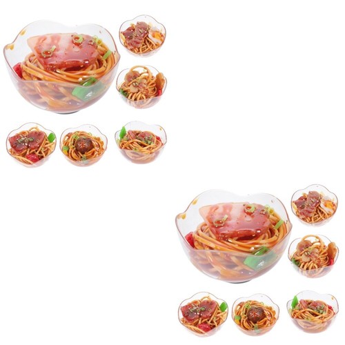 2 Pieces Simulation Food Model Child Kitchen Prop Decor Fake Noodle