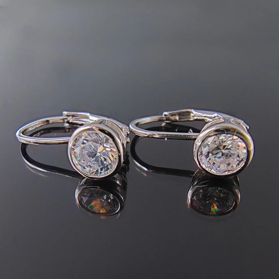 Orecchini punto luce in argento 925 pendenti rodiato oro bianco - Immagine 4 di 4