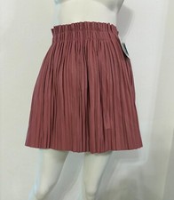 Gonna minigonna rosa plissettata in ecopelle Tg Unica - NUOVO