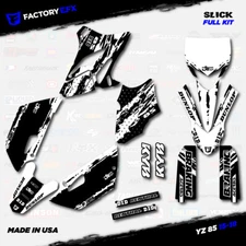Black & White Slick Racing Graphics kit fits 15-21 Yamaha Yz85 YZ 85 # Decal