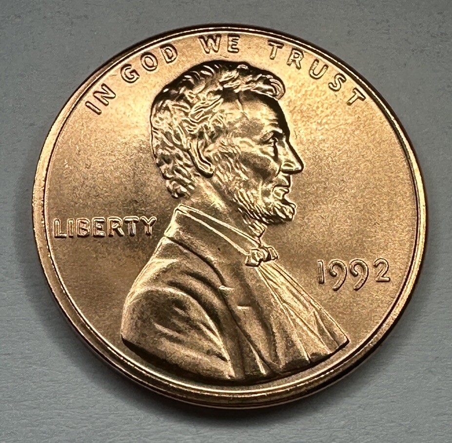 1992-P Lincoln Memorial Penny 1cent Coin from US Mint Set