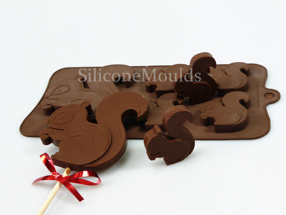 4+1 Squirrel Ranking TOP4 Woodland Animal Chocolate Classic Mould Bar Candy Silicone