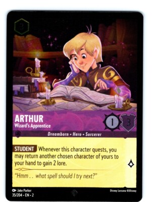 Lorcana Arthur Wizard's Apprentice 35/204 Cold Foil Rise of the Floodborn