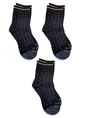 3-Pack Bombas Lightweight Microdot Quarter Socks - Black & Silver - Women's Med
