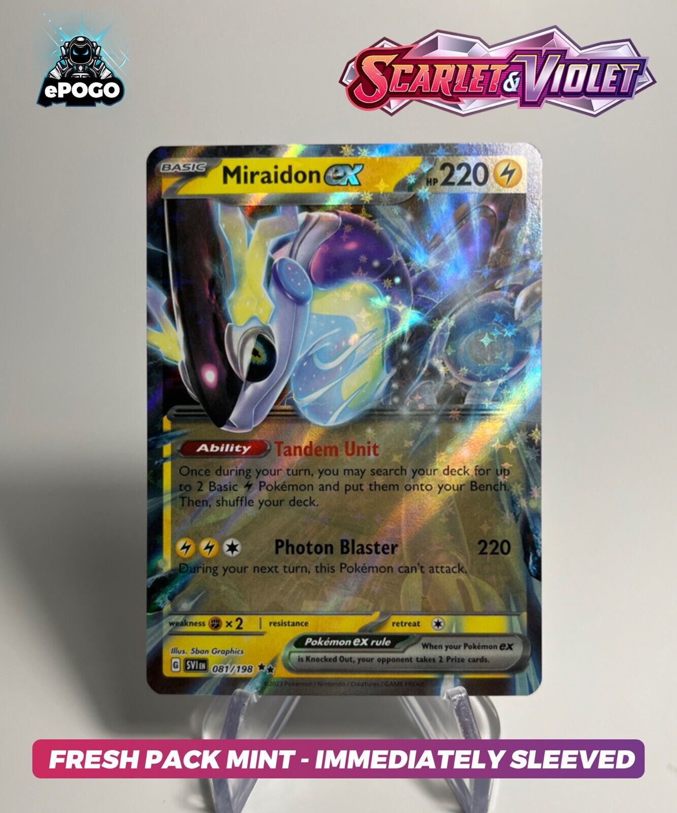 Miraidon - 080/198 - Holo Rare - Pokemon Singles » SV01: Scarlet & Violet  Base Set - Pink Bunny Games LLC