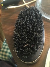 Vintage Hair Brush Made in Hong Kong 5" Coarse METAL HANDLE COVER