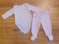 Carter’s 2 piece Outfit Pink Stripes Top Bottom Leggings Bodysuit Girls Size 3 m