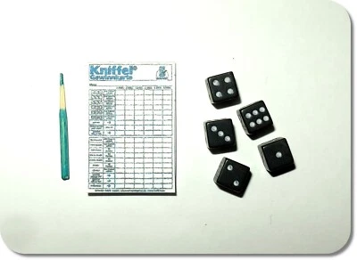 MARKENLOS Miniatur Würfelspiel "Kniffel", Yatzy, Pasch, Set, NEU
