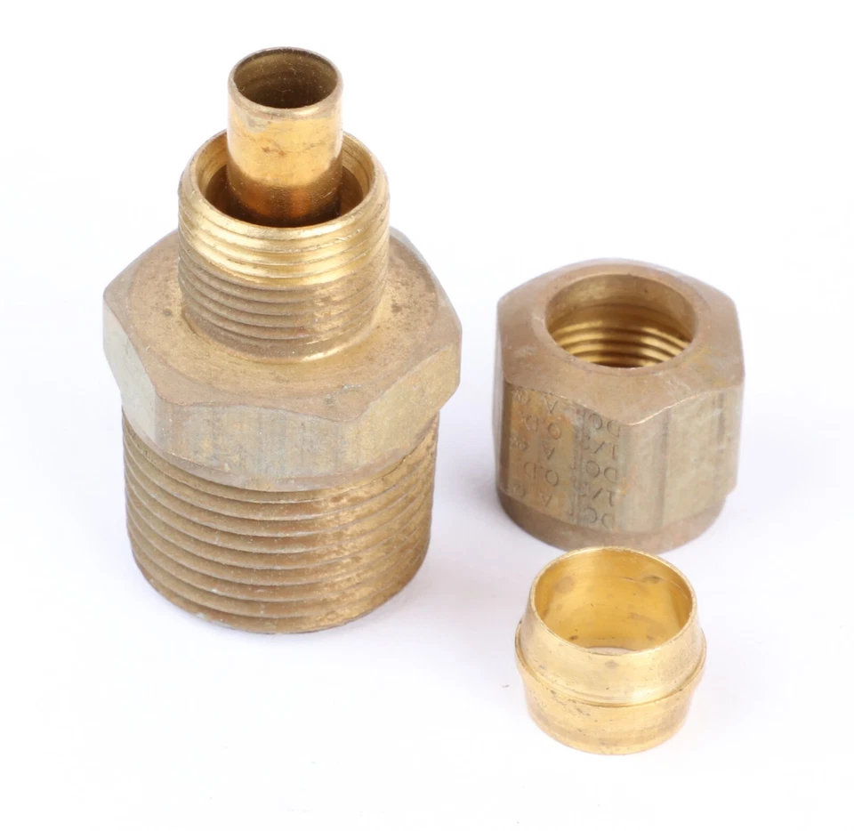 Brass Fairview Straight Poly Tube Fitting, 1/2" Tube OD x 3/8" Male NPT - Image 4 of 4