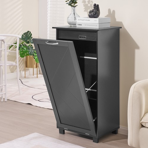 Kitchen Cabinet Wooden Tilt-Out Trash Can w/Negative Ion & Deodorizing Trash Bin - 第 1/34 張圖片