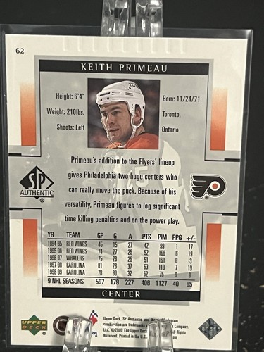 KEITH PRIMEAU-----99-2000 SP AUTHENTIC--PHILADELPHIA FLYERS---FREE SHIPPING - Picture 2 of 2