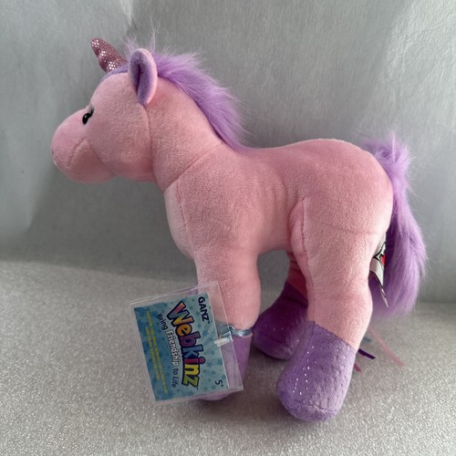 Webkinz rosa Band Einhorn neu mit versiegeltem Etikett mit Code neu mit Etikett HM469 schwer zu finden - Bild 1 von 12