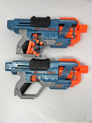 2x NERF Elite 2.0 E9485 Commander RD6 Blaster 12 Nerf Elite Darts Rotating Drum