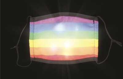 Light-Up RAINBOW Pride Face Mask Adult Size-New!
