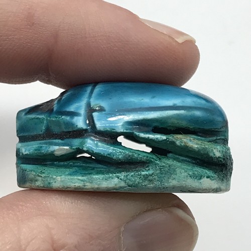 Cuentas de escarabajo talladas en azul de diseño egipcio de colección *5 - Imagen 5 de 12