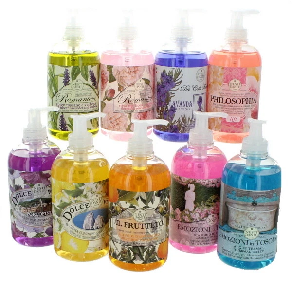 NESTI DANTE Sapone Liquido Viso Mani Vegetale, Dispenser 500ml, Fragranze Varie