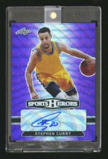 2018 LEAF SPORTS HEROES STEPHEN CURRY AUTOGRAPHED 1/1 PRISMATIC PURPLE WAVE MINT