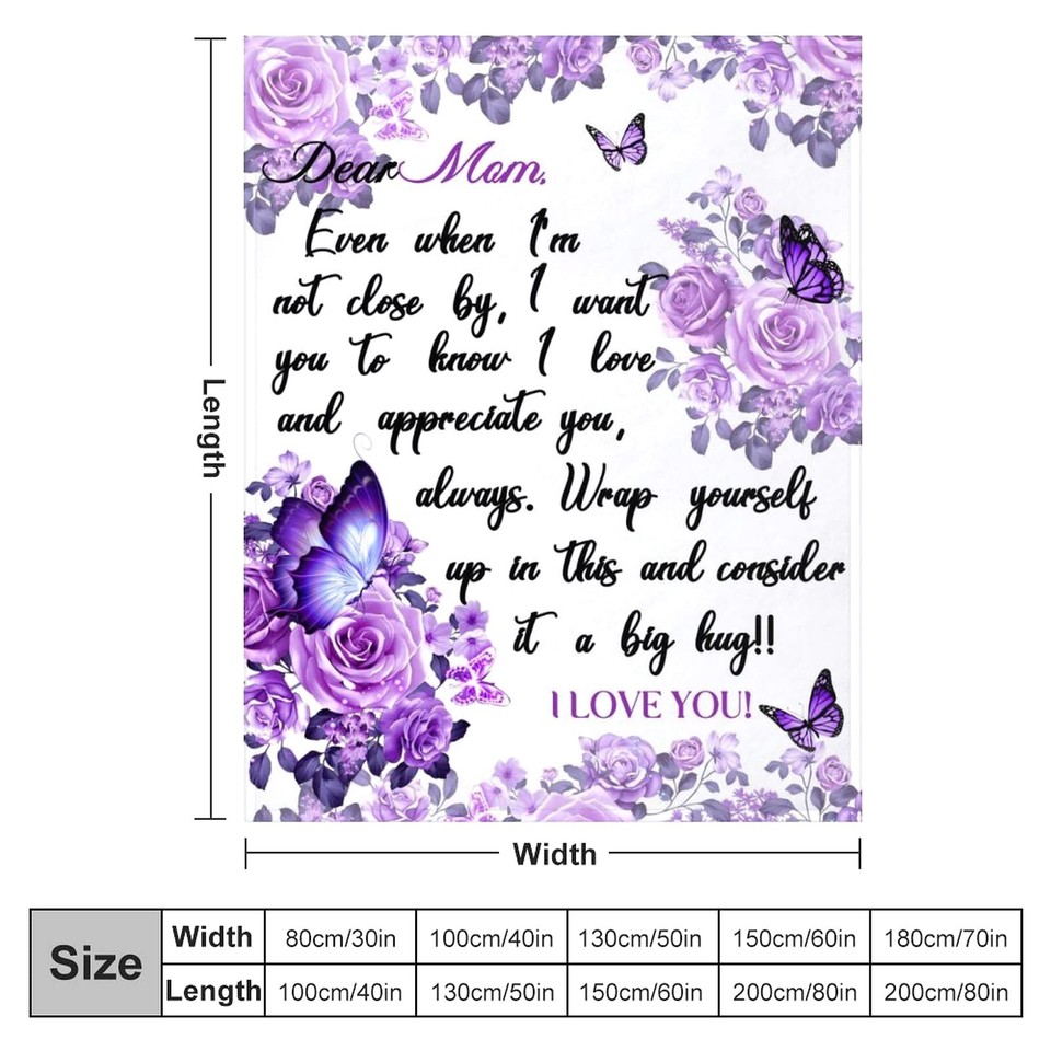 Gifts for Mom Blanket to My Mom from Daughter Son Soft Flannel Bed