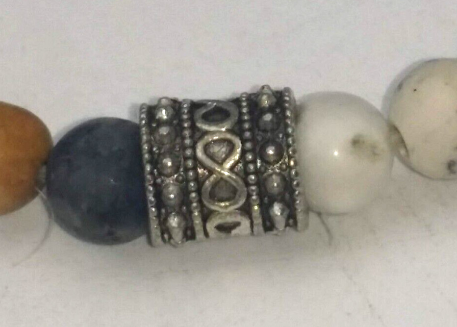 Bracelet Stretch Multi Colored Stone Beads Silver… - image 11