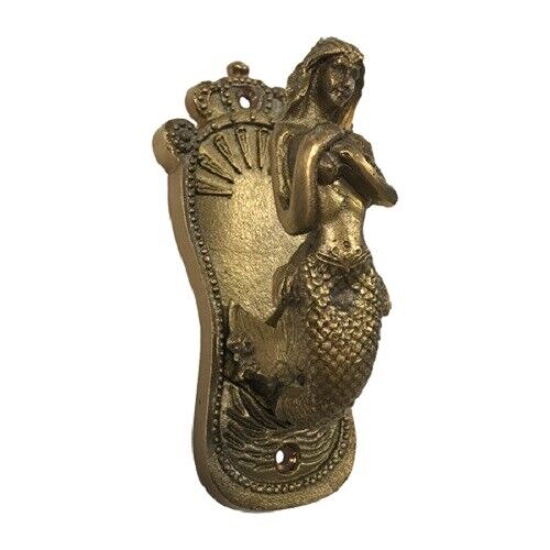 Antique Vintage Style Solid Brass Mermaid Wall Hook Beach Nautical Decor Boat - Picture 1 of 6