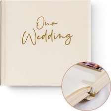 Your Perfect Day Wedding Photo Album Gold Cream   Blank Wedding Scrapbook