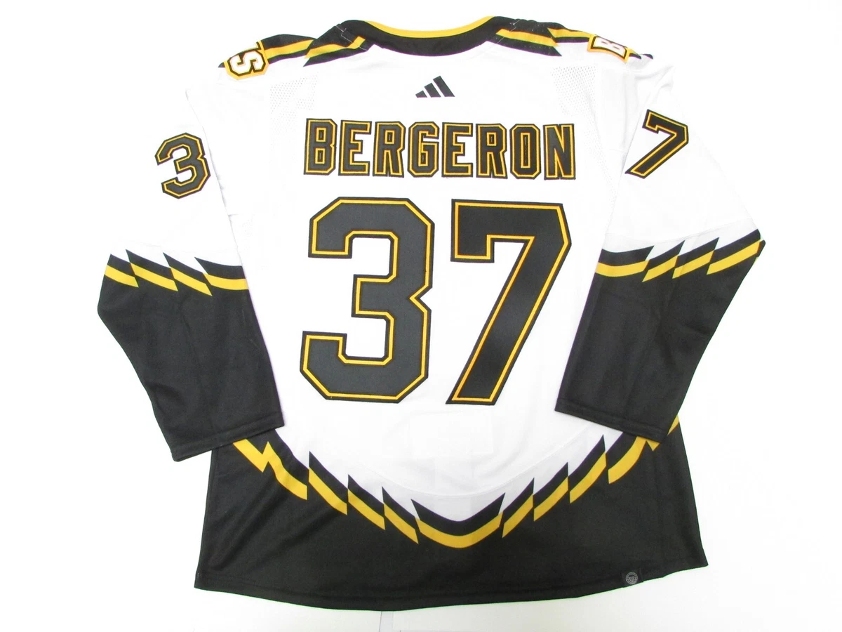 Men's Boston Bruins #37 Patrice Bergeron 2022 White Reverse Retro