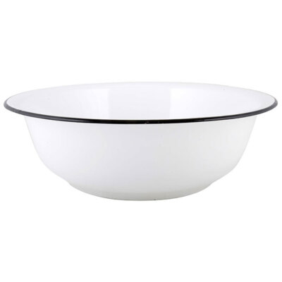 Große weiße Schüssel Emaille Spülbecken 34 cm von Ib Laursen