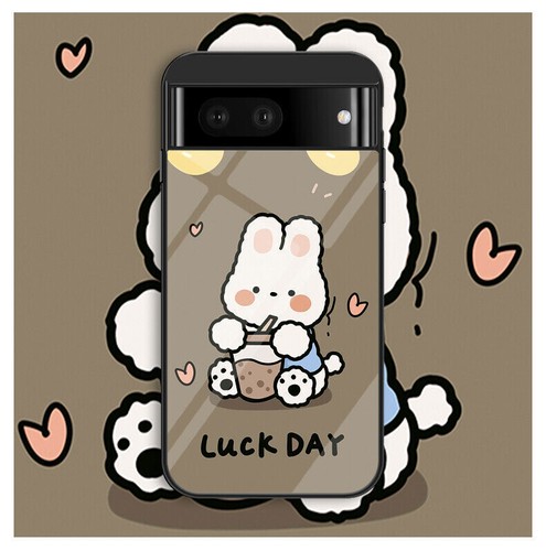 Tempered Glass Rabbit Cat Cover Case For Google Pixel 9 8 7 6A 8A 7A Asus ROG 7 - 第 32/37 張圖片