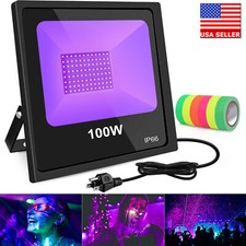 100W LED UV Black Light Outdoor Stage Party DJ Club Floodlight IP66 Free Tapes