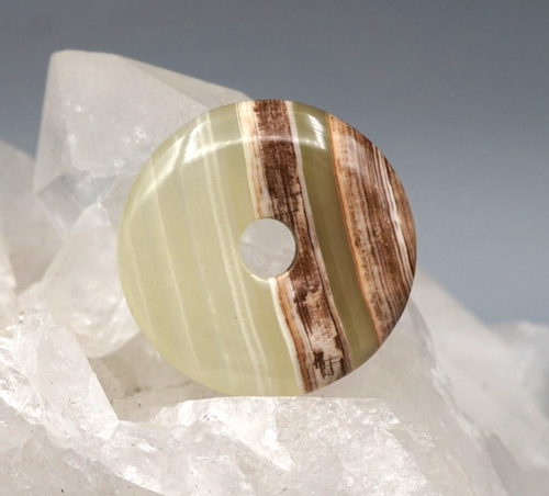 ONYX MARMOR Donut ca. 30 mm Anhänger Pi-Scheibe Edelstein-Anhänger a2 ONYX MARMOR Donut ca. 30 mm Anhänger Pi-Scheibe Edelstein-Anhänger a2