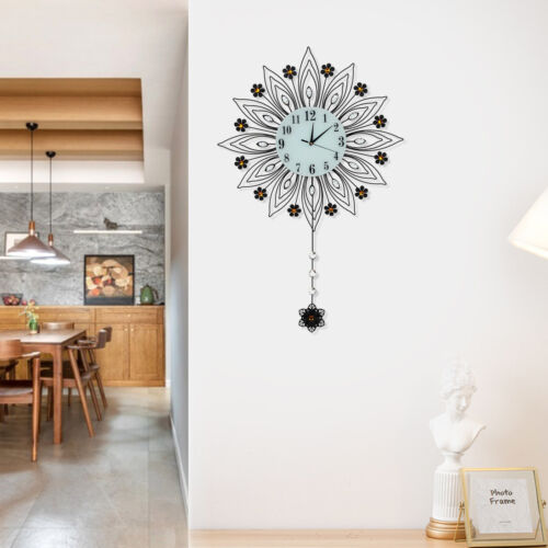 Wall Clock Non-Ticking Flower Shaped Silent Quartz Decorative Wall Clock 90*64cm