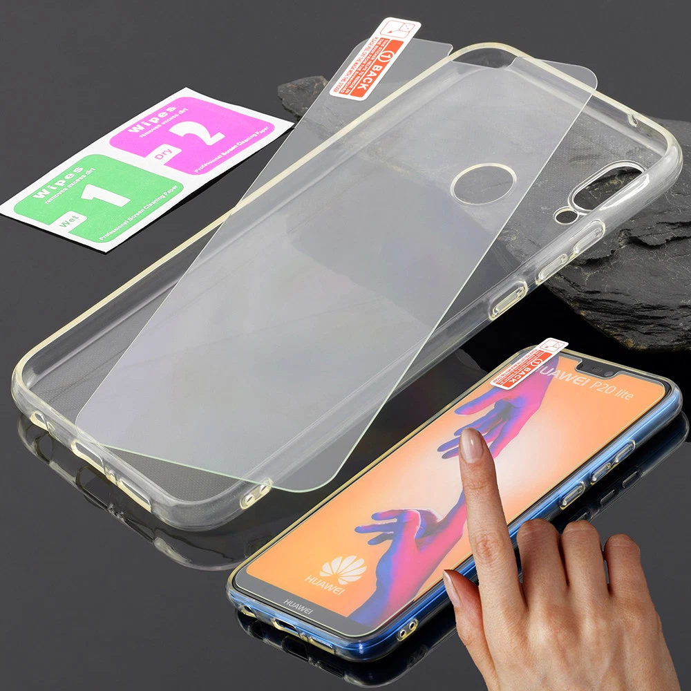 Vetro Temperato 2D Kit Custodia Vetro Temperato Per Huawei P20 Lite / Pro / P20 - Trasparente, Ultra Slim Coprisedili Paglia