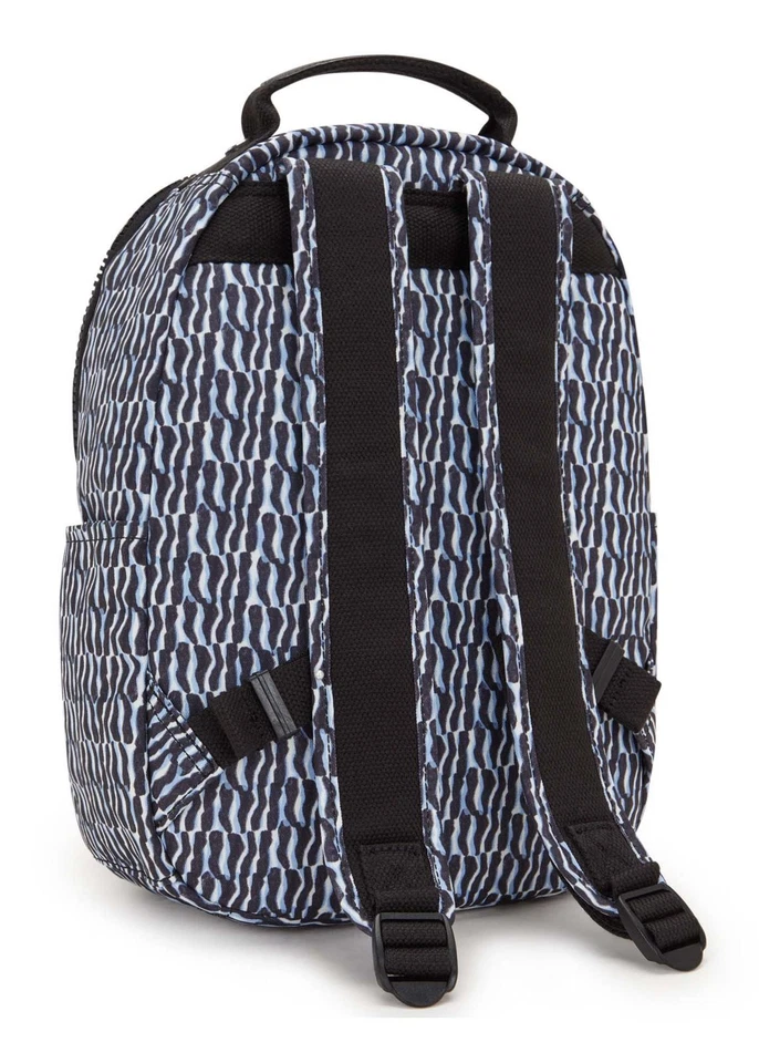 kipling Basic Print Seoul Backpack S Holiday Waves hellblau - Bild 3 von 4