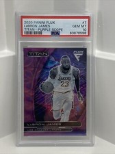 2020 Panini Flux Titan Purple Scope #23 Lebron James /38 PSA 10 Jersey Match