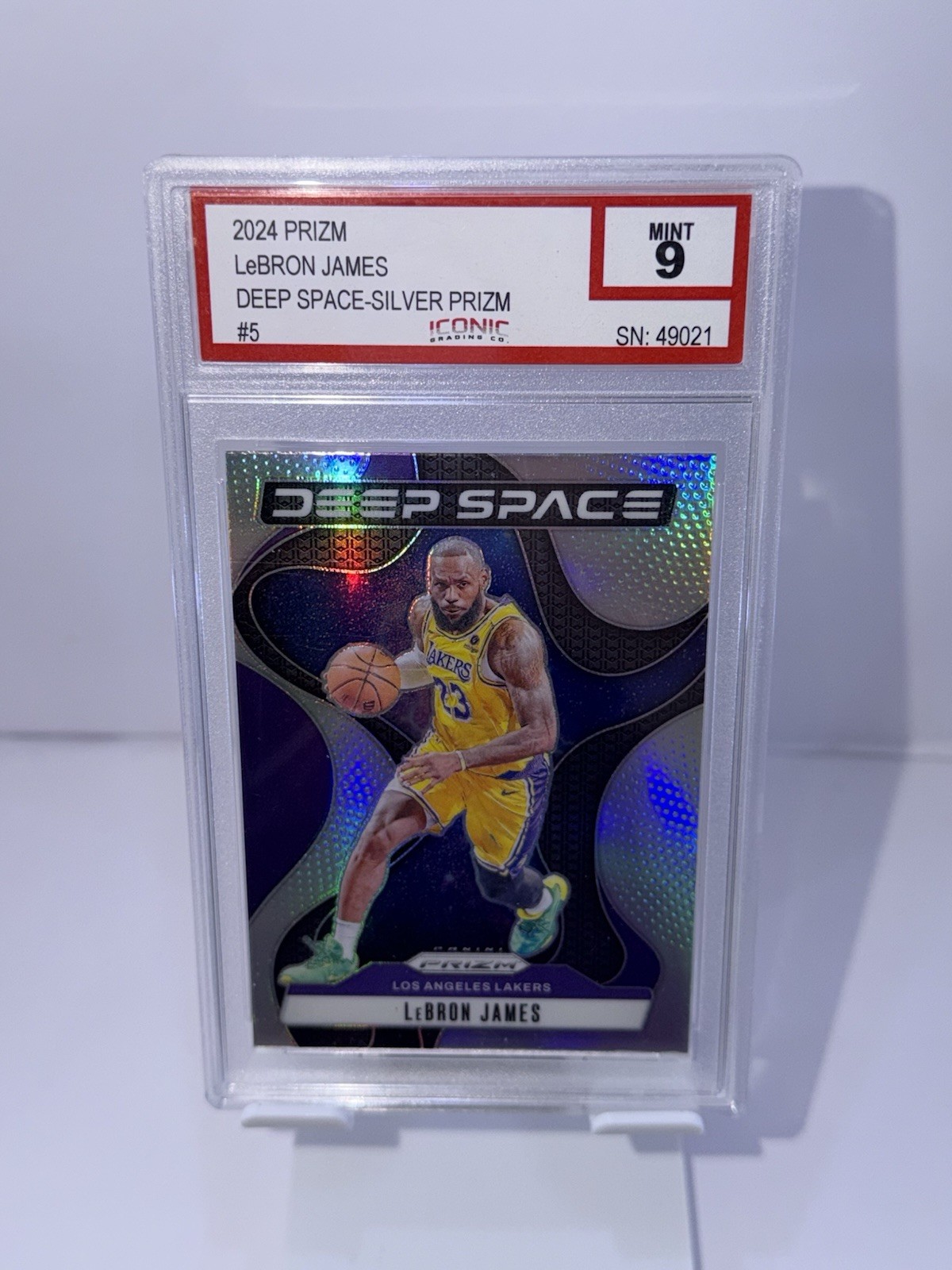 2024 PANINI PRIZM DEEP SPACE SILVER PRIZM #5 LEBRON JAMES PSA 9