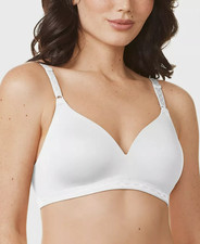 Warner's Cloud 9 Women s Super Soft Lightly Lined Comfort Bra 1269, White, NWT