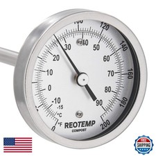 REOTEMP Compost Thermometer 24 Inch Stem Fahrenheit/Celsius Made in USA