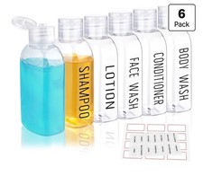 3.4 oz Clear PET Travel Bottle for Toiletries...